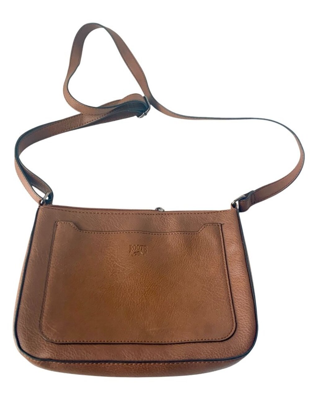 Vintage Roots Brown Crossbody Bag Faux Leather Long Strap - Picture 3 of 9